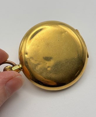 Lot 280 - An 18ct gold half hunter pocket watch, the...
