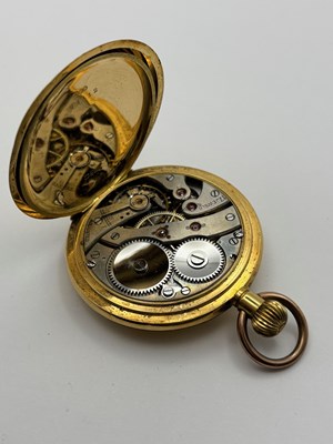Lot 280 - An 18ct gold half hunter pocket watch, the...