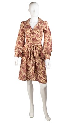 Lot 264 - A BIBA, cream and burgundy floral, knee length...