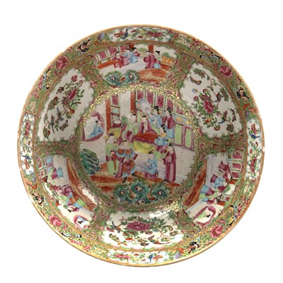 Lot 55 - Large Canton porcelain punch bowl Chinese,...