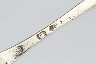 Lot 501 - A George II silver marrow spoon, by Jeremiah...