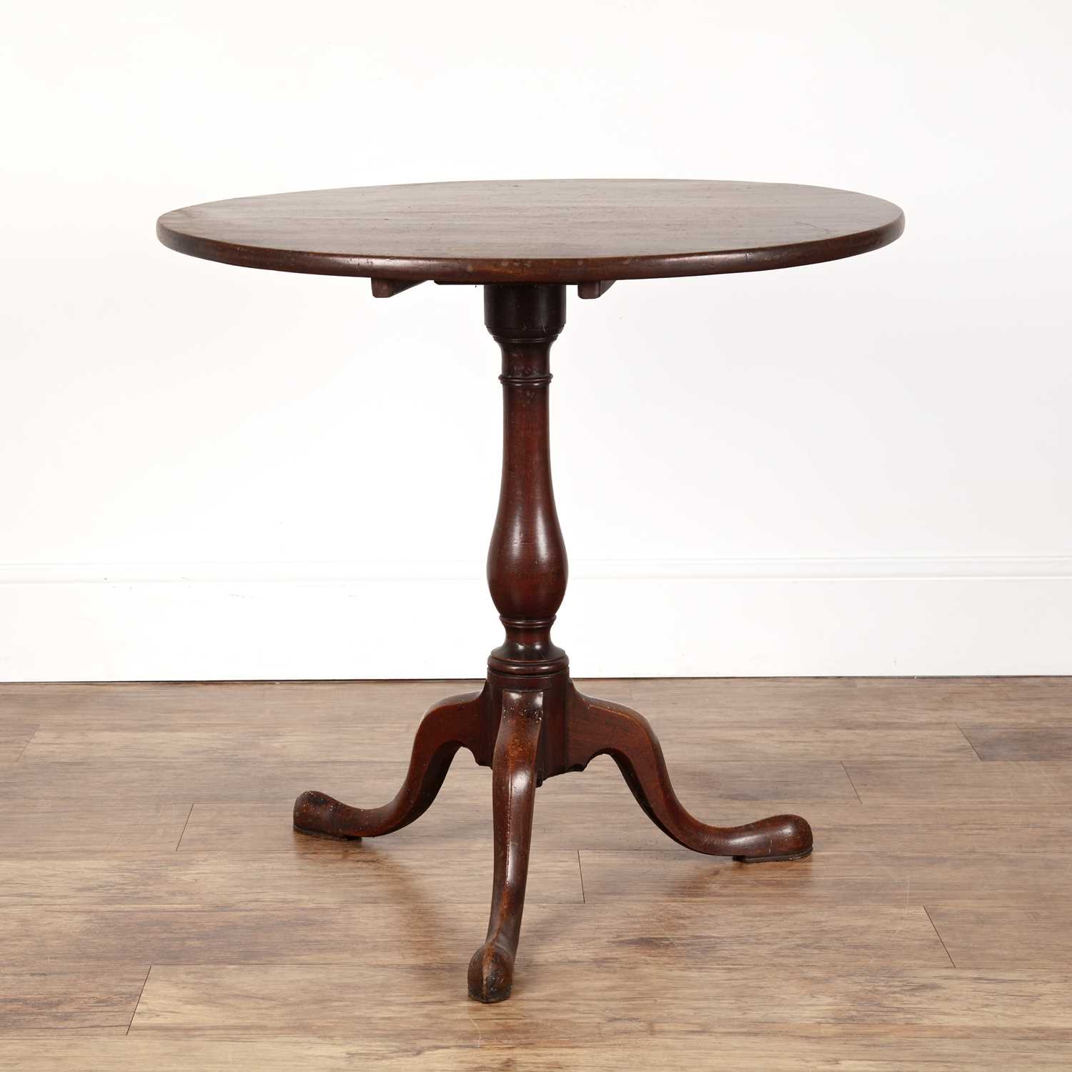 Lot 52 - Mahogany tilt top tripod table with circular...