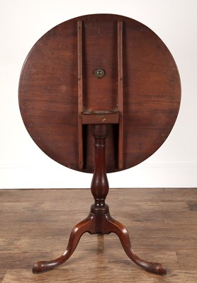 Lot 52 - Mahogany tilt top tripod table with circular...