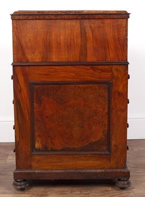 Lot 58 - Burr walnut davenport Victorian, with lift-up...