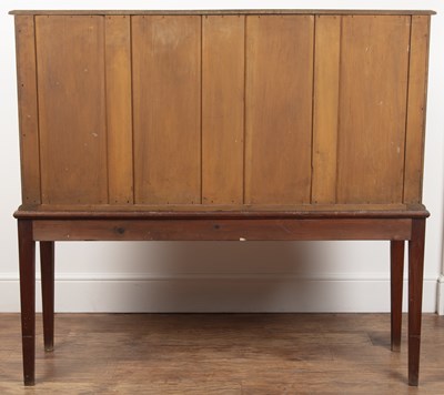 Lot 1 - Oak collectors cabinet on stand comprising...