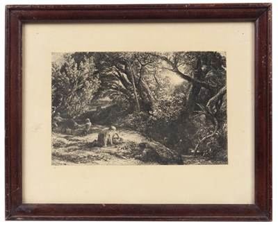 Lot 60 - After Samuel Palmer  The Bellman, monochrome...