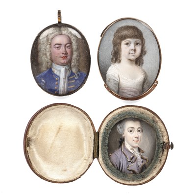 Lot 492 - English School (18th century) A miniature oval...