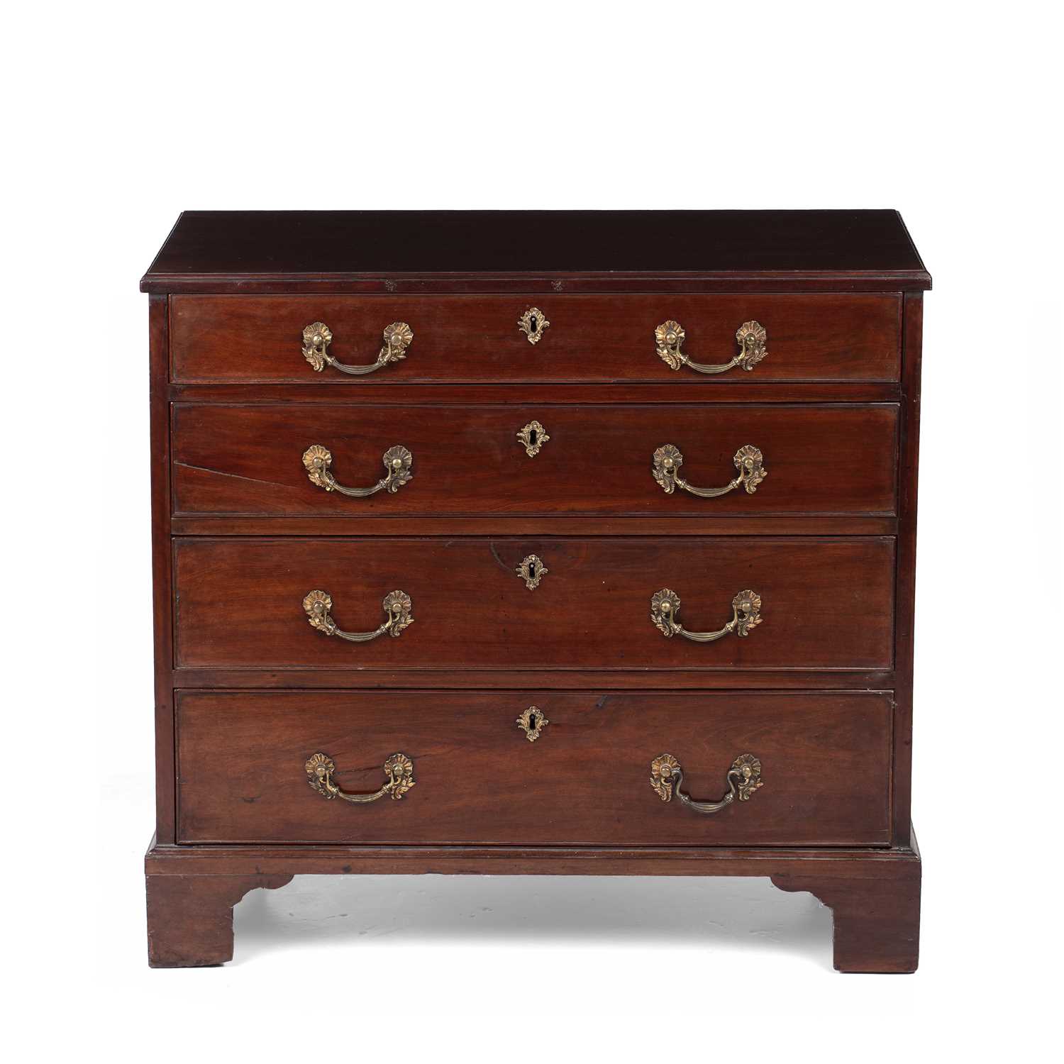 Lot 20 - A George III mahogany chest of four long...