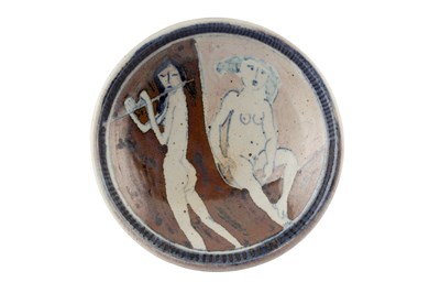 Lot 535 - Eric Mellon (1925-2014) Shallow dish decorated...