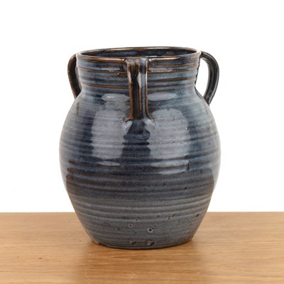 Lot 301 - Abuja Pottery Studio ceramic tyg, with blue...
