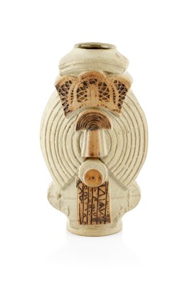 Lot 734 - Bernard Rooke (b.1938) Totem style vase...
