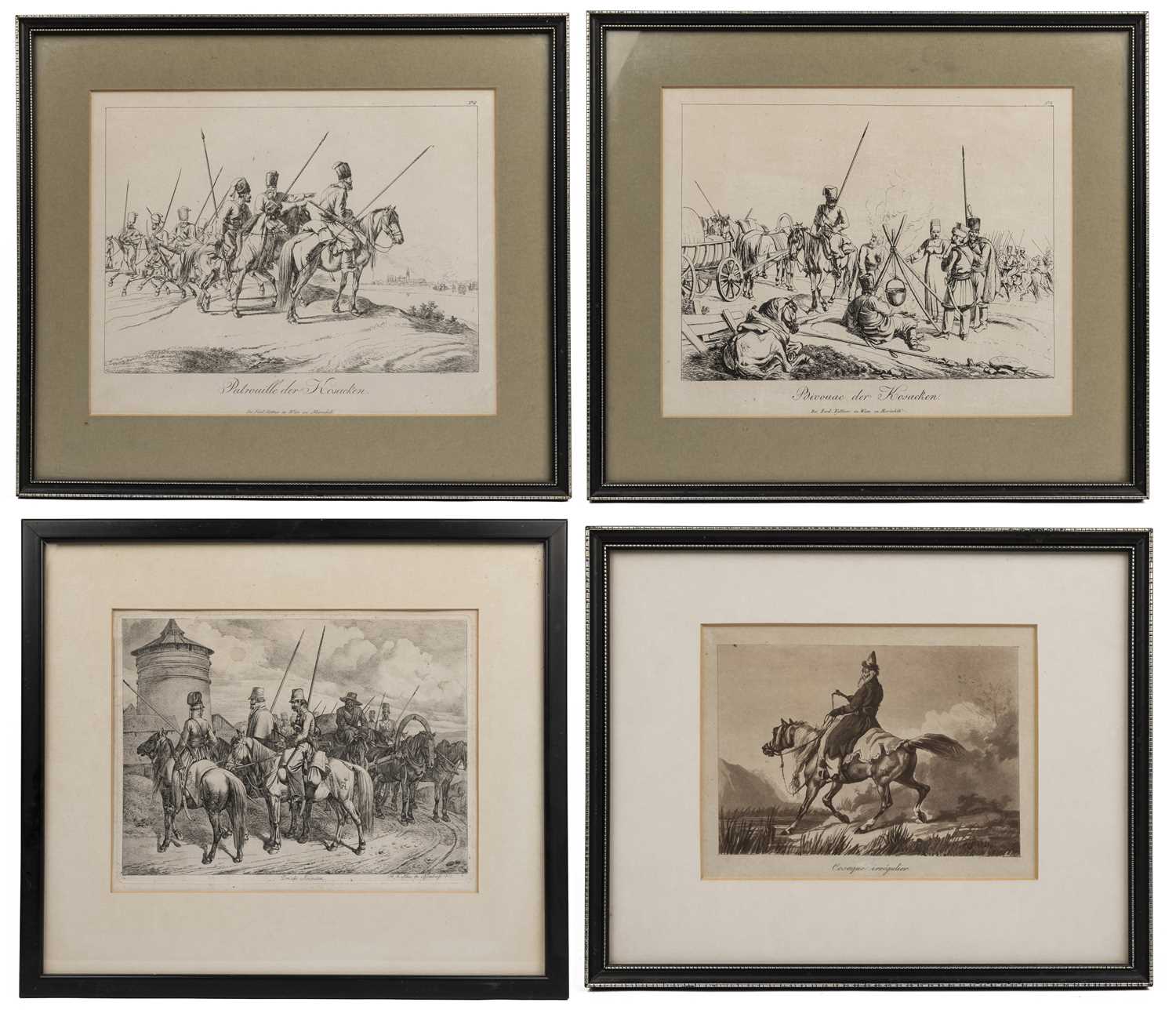 Lot 1196 - A collection of four prints, three after Johann Adam Klein (German 1792-1875)