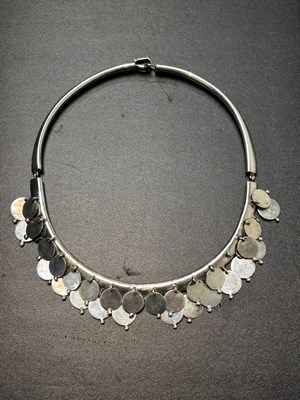 Lot 346 - A Mexican collar necklace, of hinged torc form,...