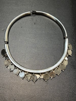 Lot 346 - A Mexican collar necklace, of hinged torc form,...
