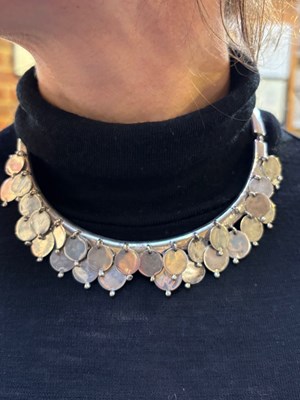 Lot 346 - A Mexican collar necklace, of hinged torc form,...