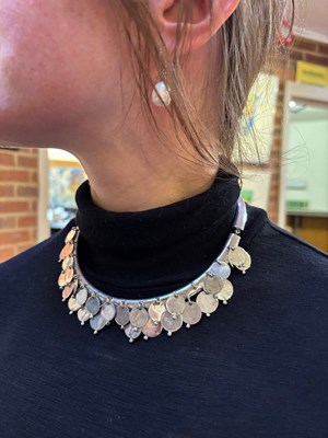 Lot 346 - A Mexican collar necklace, of hinged torc form,...
