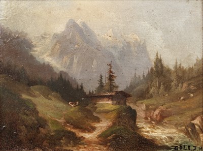 Lot 87 - J. H. Cole (19th century) Mountainous river...