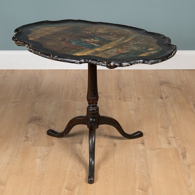 Lot 269 - A mid-18th century Dutch, painted tilt-top table