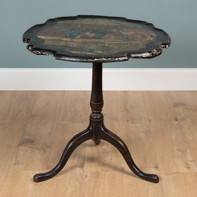 Lot 269 - A mid-18th century Dutch, painted tilt-top table