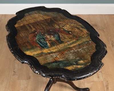 Lot 269 - A mid-18th century Dutch, painted tilt-top table