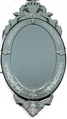 Lot 438 - A Venetian oval mirror