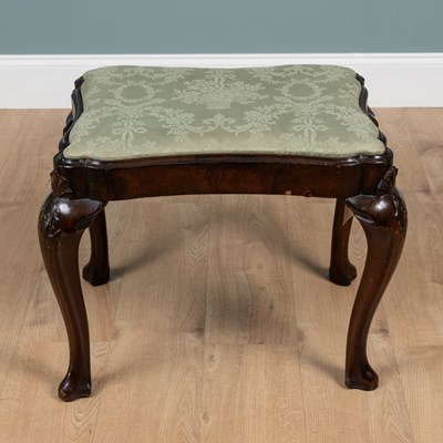 Lot 274 - A George III-style walnut dressing table stool