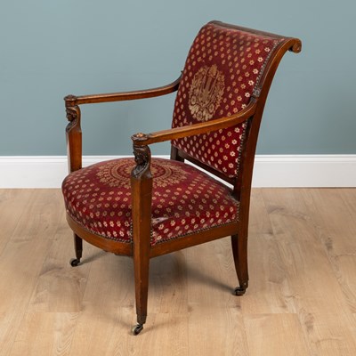 Lot 361 - A French Empire-style open armchair