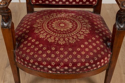 Lot 361 - A French Empire-style open armchair