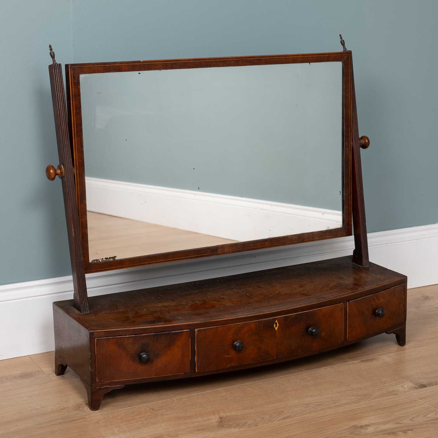 Lot 298 - A 19th century mahogany dressing table mirror