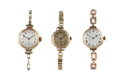 Lot 229 - A lady's 9ct gold bracelet watch by Rotary,...