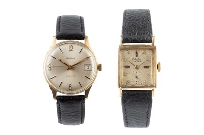 Lot 248 - A gold cased automatic wristwatch by Garrard,...