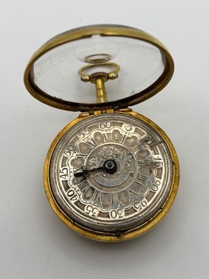 Lot 271 - A pair case pocket watch, the possibly 18th...