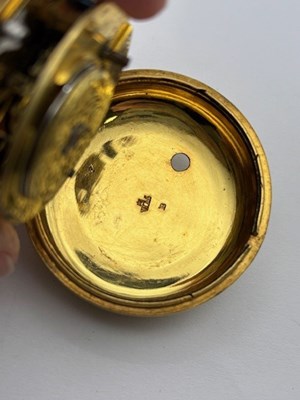 Lot 271 - A pair case pocket watch, the possibly 18th...