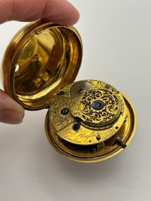 Lot 271 - A pair case pocket watch, the possibly 18th...