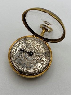 Lot 271 - A pair case pocket watch, the possibly 18th...
