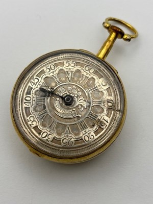 Lot 271 - A pair case pocket watch, the possibly 18th...