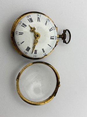 Lot 271 - A pair case pocket watch, the possibly 18th...