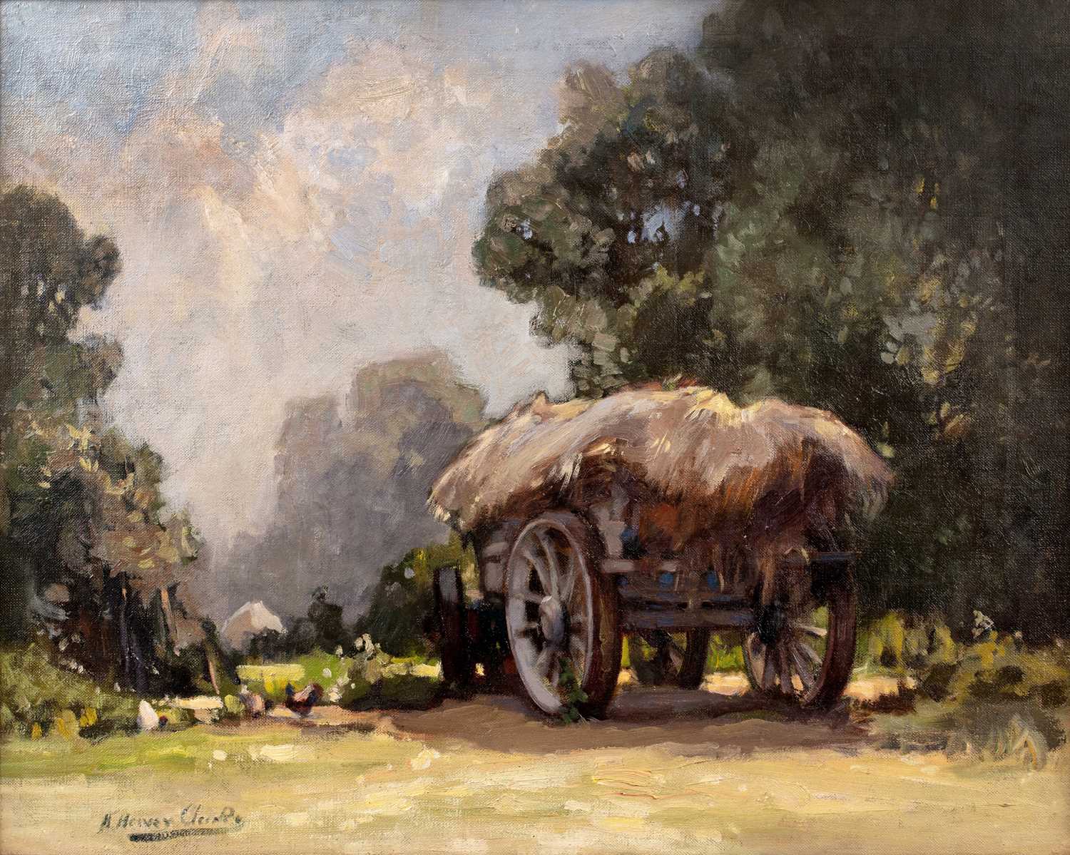 Lot 165 - Harry Harvey-Clarke (1869-1948) A hay wagon in...