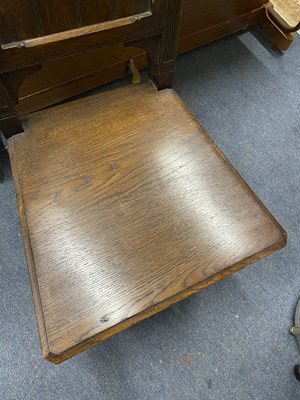 Lot 1217 - An oak choir stall and an oak chair