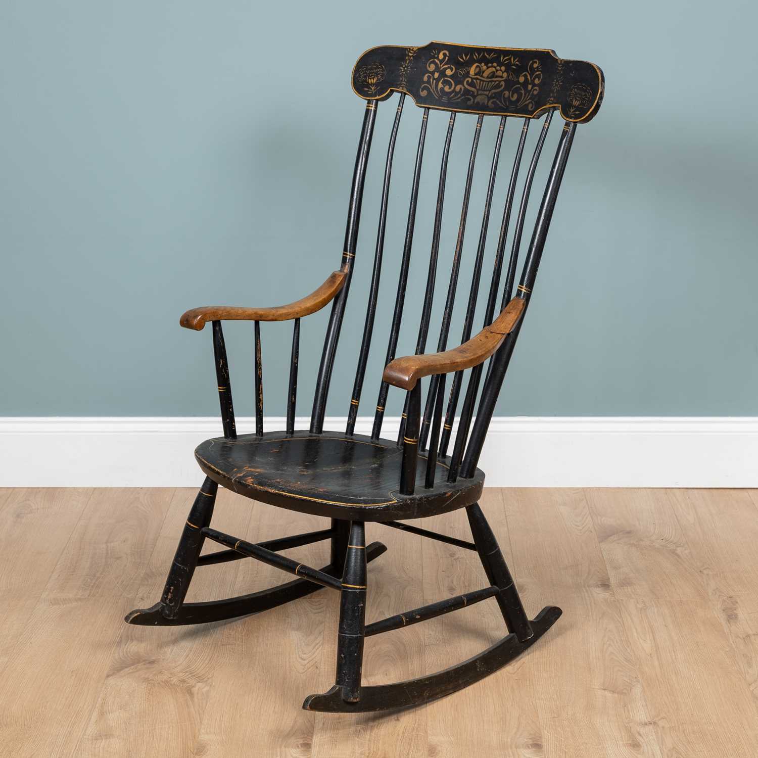Lot 1209 - A 19th century American Rocking chair