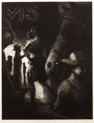 Lot 428 - Bill Jacklin (b.1942) Dusk on 42nd Street,...