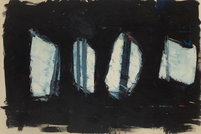 Lot 66 - Theodore Mendez (1934-1997) White Forms oil on...