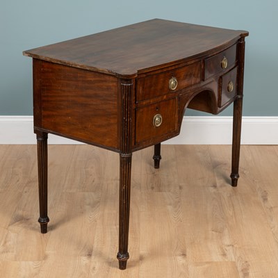 Lot 388 - A George III mahogany bow-front side table