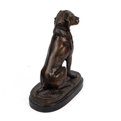 Lot 287 - A contemporary bronze sculpture of a seated hound