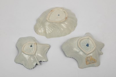 Lot 1326 - A group of five Worcester blue and white porcelain pickle dishes