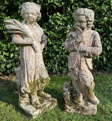 Lot 1538 - A pair of ornamental garden statues