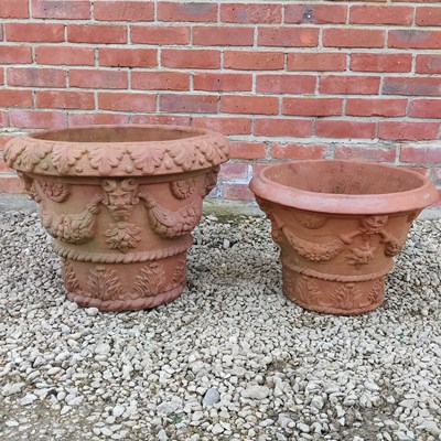 Lot 1520 - Two terracotta Whichford Pottery large flowerpots or planters