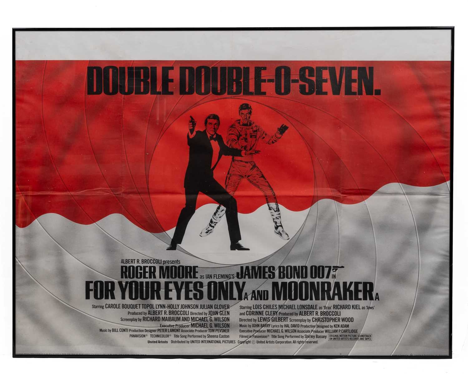 Lot 325 - 007 poster for Ian Fleming’s James Bond For Your Eyes Only/Moonraker (double bill)