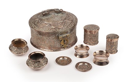 Lot 196 - A 19th century eastern copper and brass spice...