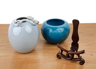 Lot 98 - Turquoise bowl and a vase Chinese, 19th/20th...